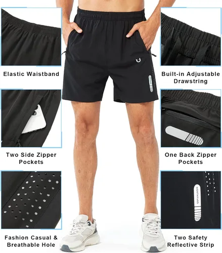 Vista 3 de NORTHYARD Pantalones cortos deportivos ligeros de secado rápido y de 7pulgadas para hombre, para senderismo, deportes, gimnasio, correr
