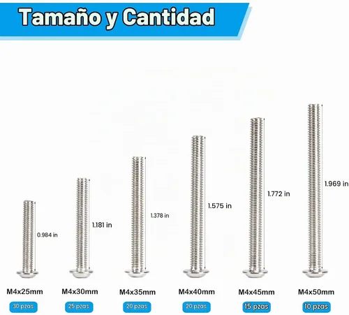 Vista 2 de 120 tornillos para tiradores de gabinete, M4x25/30/35/40/45/50mm