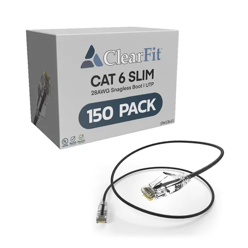 Vista 80 de UNC Group - Paquete de 10 cables de conexión Ethernet Cat6 28AWG de 1 pie, red, arranque transparente, Internet Cat 6, clasificación para centro