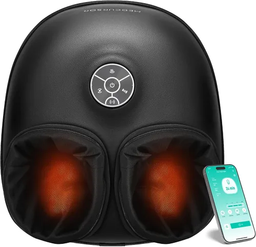 Vista 12 de Medcursor máquina masajeadora de pies con calor, rodamiento, amasado profundo, masajeador de pies shiatsu para proporcionar alivio del dolor, pies