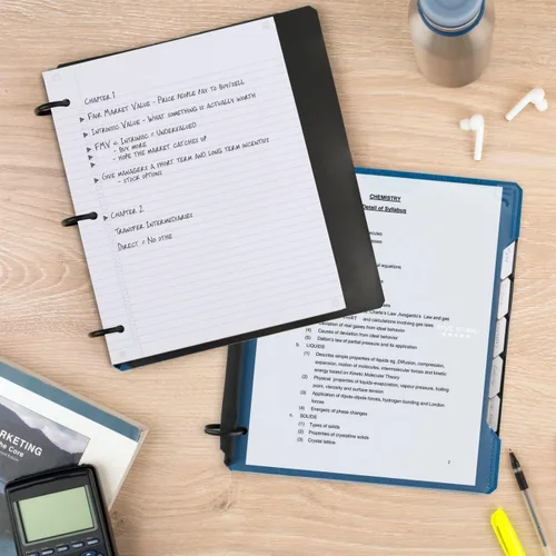 Vista 8 de Five Star Cuaderno recargable Flex + aplicación de estudio, carpeta de 1 pulgada con cubierta personalizable, cuaderno con rayas universitarias