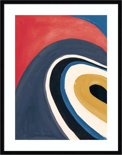 Vista 6 de Amanti Art Framed Wall Art Print 21x17 In the Groove I Retro by Danhui Nai, Abstract Wall Art, Modern Contemporary Decor, Small Poster Painting