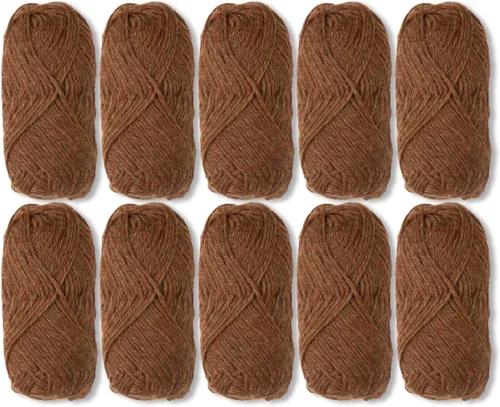 Vista 13 de Knit Picks Wool of the Andes Tan - Paquete de hilo de lana 100% para tejer Almendra