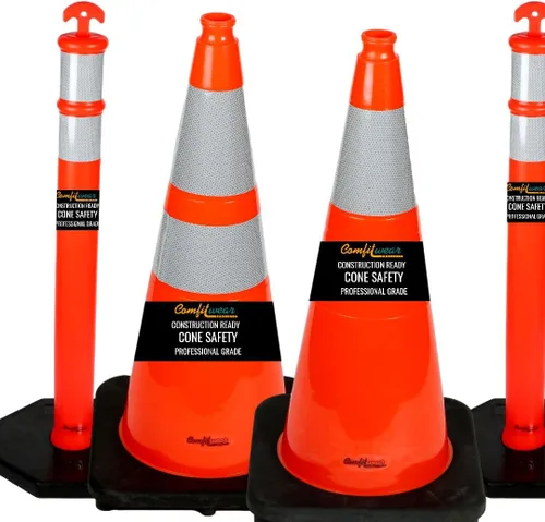 Vista 2 de COLFC-180-6 Cono de tráfico naranja con collar reflectante 3M de 6
