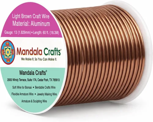 Vista 194 de Mandala Crafts - Alambre de aluminio anodizado de calibre 22 para hacer joyas - 137.2 m de alambre flexible surtido y coloreado - Doble para bonsái