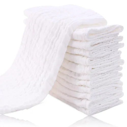 Vista 8 de Cute Castle Paquete de 24 paños de muselina para bebé, 100% algodón, ultra absorbentes, grandes, 20 x 10 pulgadas, trapos de leche súper Aguamarina