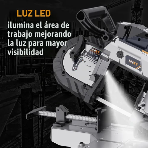Vista 5 de MAXXT Sierra de cinta con base de aluminio ligero, sierra de cinta de corte profundo de 10 amperios y 5 pulgadas, sierra portátil automática