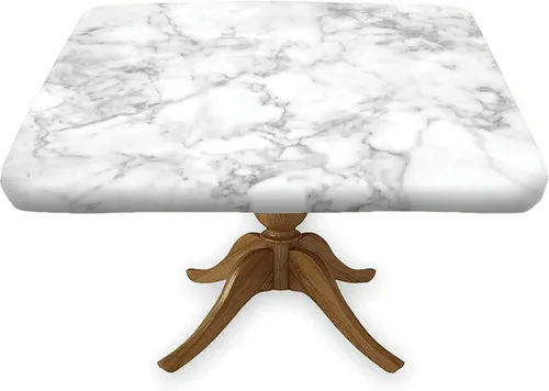 Vista 28 de Mantel cuadrado geométrico, ajustable, color turquesa, verde azulado degradado, con borde elástico, resistente a derrames y manchas, para mantel