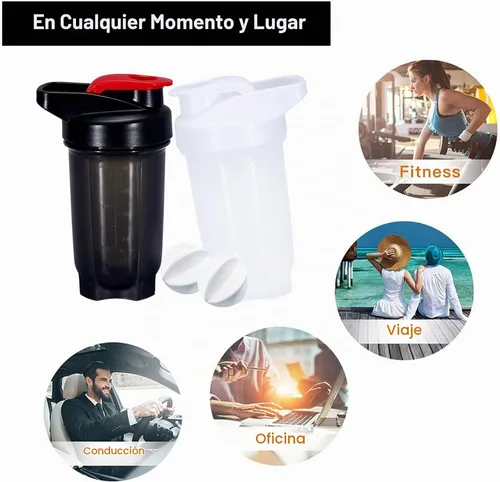 Vista 5 de Botella Mezcladora para Batidos de Proteína con Taza y Botella Mezcladora de 10 onzas/300ML con Bolitas Mezcladoras, Juego de Botellas Mezcladoras
