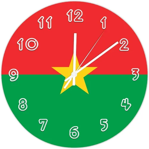 Vista 6 de Reloj de pared de Eritrea – Reloj de pared con bandera de Eritrea para dormitorio, sala de estar, oficina en casa, escuela, decoración artística