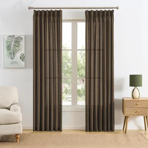 Vista 37 de RAIN CITY - Juego de 2 cortinas de 45 pulgadas de largo con plisado con pellizco, cortinas semitraslúcidas para dormitorio, cuarto de bebé