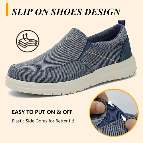 Vista 4 de Moodeng Mocasines sin cordones para hombre, zapatos casuales ligeros y cómodos, zapatos náuticos, zapatos de conducción al aire libre