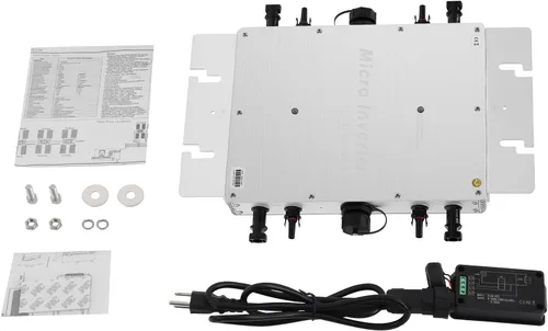 Vista 8 de Inversor solar, inversor de aleación de aluminio de 1200 W con pantalla LCD, inversor de onda sinusoidal pura, kit de inversor solar para paneles