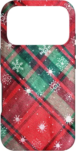Vista 30 de Green Red Christmas Plaid Winter Snowflakes Case for iPhone 16