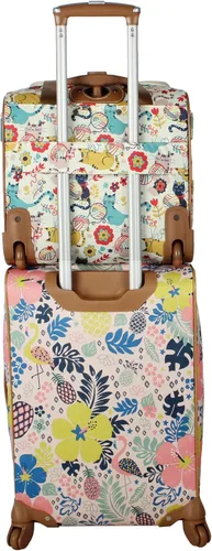 Vista 6 de Lily Bloom Designer - Maleta de viaje de 15 pulgadas para viajes cortos fin de semana negocios equipaje ligero maleta de 2 ruedas giratorias bajo