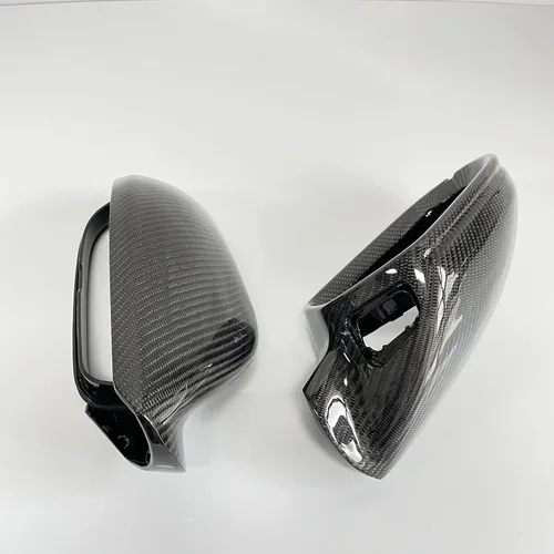 Vista 4 de BODENLA 1 par de funda para espejo retrovisor de puerta de fibra de carbono real para ala de puerta para Audi A6 C7 S6 2012-2018
