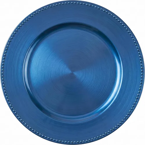 Vista 3 de ChargeIt by Jay Charge It by Jay Plato Cargador con Cuentas de 13" Plato de Servicio Decorativo de Melamina para el Hogar, Comedor Profesional