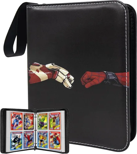 Vista 18 de Carpeta de tarjetas para tarjetas intercambiables, 16 bolsillos con 32 fundas hasta 1024 tarjetas, libro de almacenamiento de tarjetas impermeable