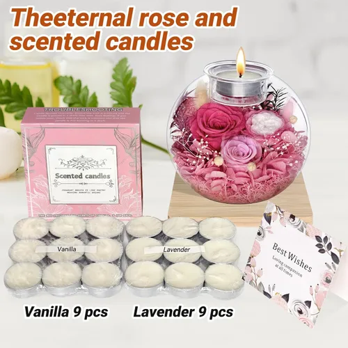 Vista 2 de Set decorativo de aromaterapia con rosas eternas