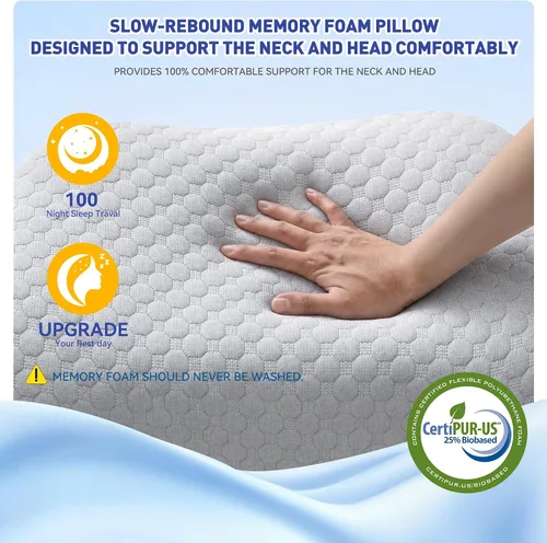 Vista 5 de Almohada para dormir de lado con agujeros para los brazos, almohada de hombro de espuma viscoelástica para personas que duermen de lado, ergonómica