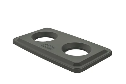 Vista 9 de Suncast Commercial Tapa de resina con tapa doble abatible para botes de basura delgados de 23 galones, diseño a presión para una fácil eliminación