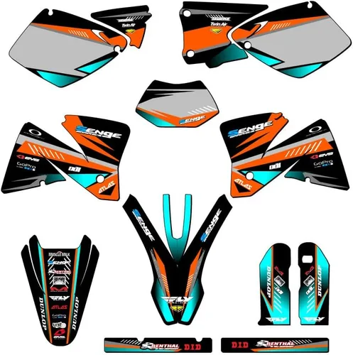 Vista 9 de Kit de base gráfica EXC Surge Black Senge 2001-2002 compatible con KTM