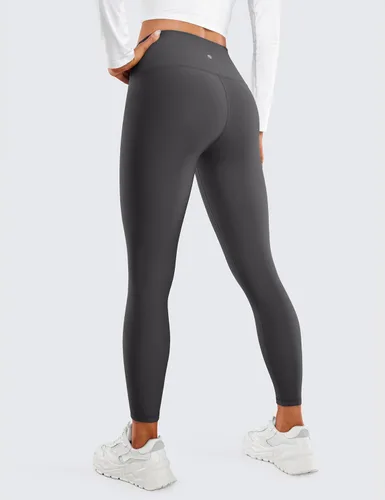 Vista 2 de CRZ YOGA Womens Fleece Lined Soft Leggings 26.5" - Lounge Yoga Winter Warm Water Resistant High Waist Casual Thermal Pants