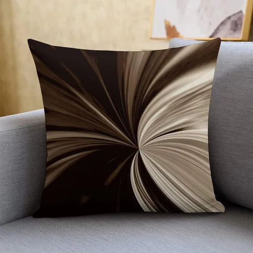 Vista 2 de Fundas de almohada con estampado abstracto de remolinos de chocolate con leche, de 18 x 18 pulgadas, para dormitorio, decoración del hogar