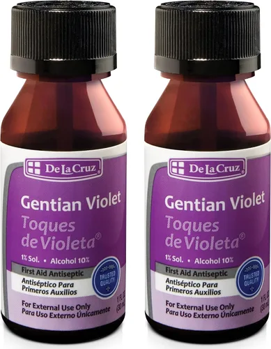 Vista 16 de De La Cruz Gentian Violet - Violeta de Genciana 1% Antiséptico para primeros auxilios para cortes, raspones y quemaduras, 1 onza líquida