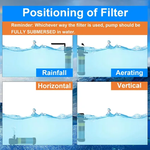 Vista 6 de AquaMiracle Filtro de acuario para acuarios de 10 a 40 galones, filtros de tanque de peces, filtro de tortuga, filtro de potencia interna