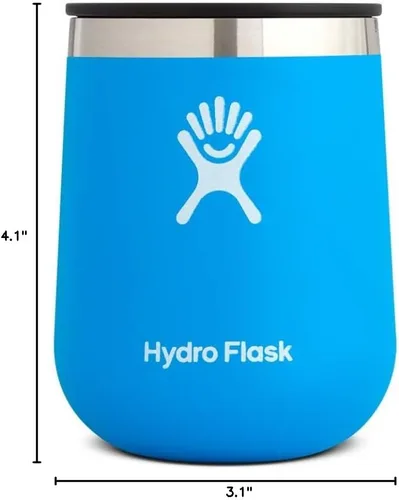 Vista 8 de Hydro Flask Vaso de vino de acero inoxidable de doble pared aislado al vacío de 10 onzas con tapa a presión, Pacific