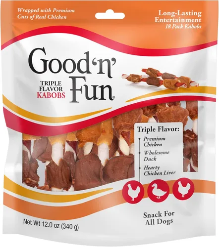 Vista 7 de Good'N'Fun - Brochetas de cuero crudo de triple sabor para perros