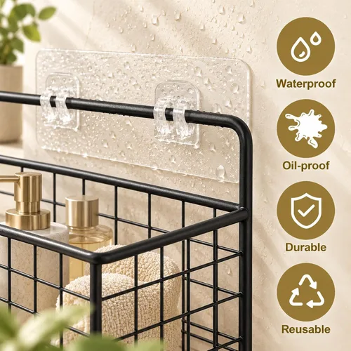 Vista 4 de 8 Pack Shower Caddy Adhesive Replacement No Drilling