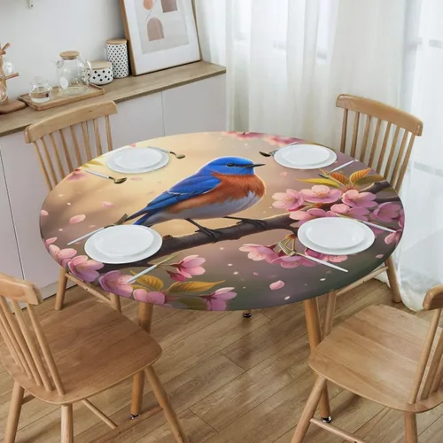 Vista 22 de Decorative Round Tablecloth Fitted Elastic 26" - 30" Butterfly Waterproof Table Cloth Cover Stretch Table Pad Cover for Parties Weddings Banquet