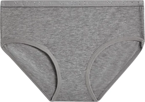 Vista 4 de Nautica Ropa interior para niñas, paquete de 5 calzones cómodos elásticos de algodón transpirable de cintura media para niñas (4-12)