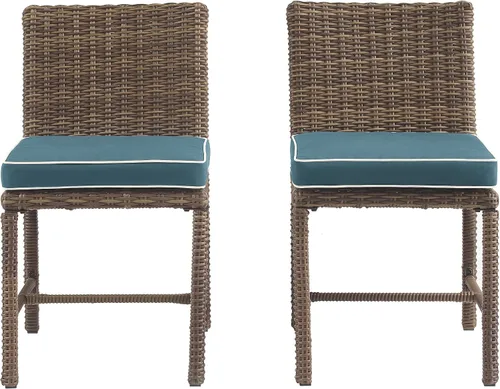 Vista 2 de Crosley Furniture Bradenton - Juego de 2 sillas para exteriores, sillas de mimbre para patio, terraza, patio trasero, color marrón desgastado
