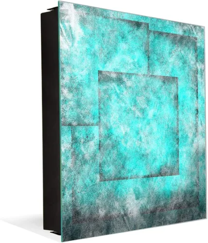 Vista 9 de Concept Crystal Gabinete decorativo de almacenamiento de llaves con tablero blanco de vidrio K10A: pestillo antiguo sin entrada