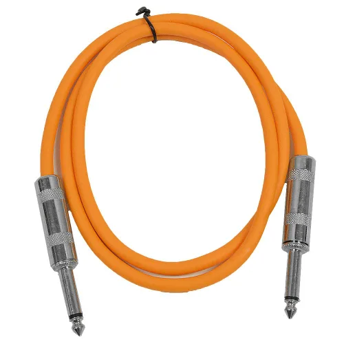 Vista 25 de Seismic Audio Cables para altavoces de guitarra, cables de guitarra TS de ¼”, negros, 2 pies