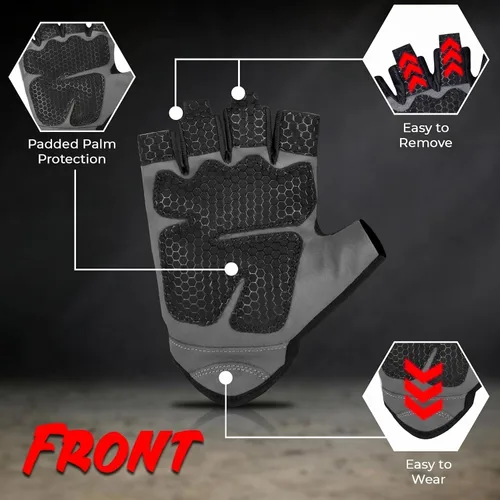 Vista 2 de LIONCO Guantes de entrenamiento para hombres y mujeres, guantes de levantamiento de pesas con gel transpirable acolchados de excelente agarre