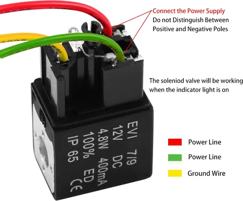 Vista 4 de Electroválvula eléctrica 12V DC 1/4" NPT válvula de aire normalmente cerrada