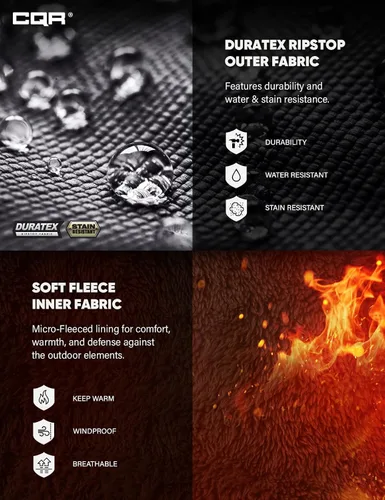 Vista 4 de CQR Pantalones tácticos de invierno para hombre, pantalones de trabajo térmicos para senderismo, pantalones cargo con forro polar para nieve y esquí