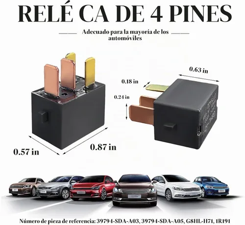 Vista 2 de Yourkar - 1 relé de CA para automóvil, G8HL-H71-12VDC, 4 pines de CA y relés de arranque, relés de arranque de múltiples relés de potencia