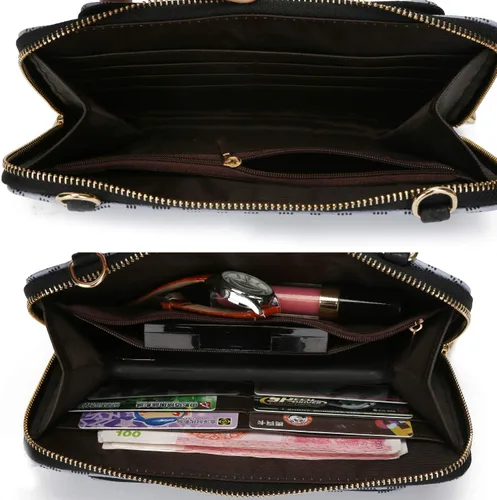 Vista 4 de MKF Collection Bolso cruzado para mujer, diseño de mensajero, cartera de mano