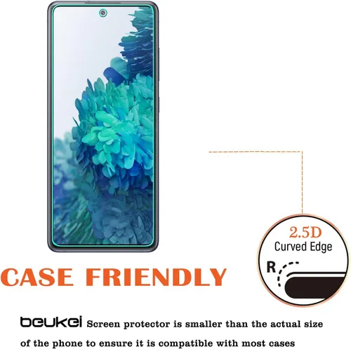 Vista 4 de (4 unidades) Compatible con Samsung Galaxy S20 FE 5G / Galaxy S20 FE 5G UW [no compatible con S20/S21FE/S21] Protector de pantalla de vidrio