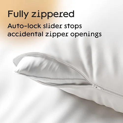 Vista 4 de Niagara Sleep Solution Juego de protectores de almohada estándar a prueba de plumas, de mezcla de algodón, 20 x 26 pulgadas, no se arrugan, juego