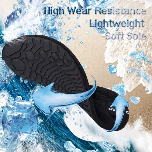 Vista 4 de YALOX - Zapatos de agua para deportes al aire libre, playa, natación, acuáticos, secado rápido, zapatos tipo calcetines, calzado descalzo para surf