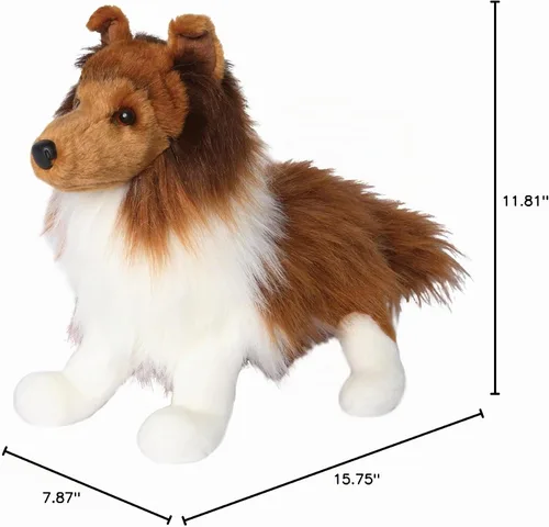 Vista 2 de Douglas Whispy Sheltie Perro de las Islas Shetland de peluche Animal de juguete