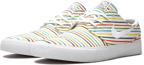 Vista 2 de Nike Mens SB Zoom Stefan Janoski Canvas AQ7878 100 Multicolor Pinstripes