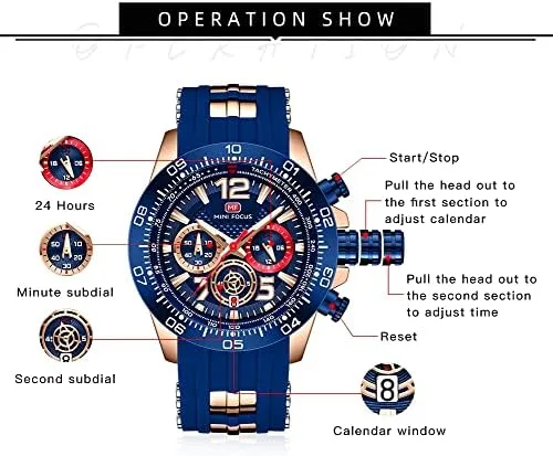 Vista 6 de AIMES Watch for Men Military Sport Waterproof Chronograph Mens Watches Analog Quartz Luminous Date Classic Stylish Fashion Casual Designer Wrist