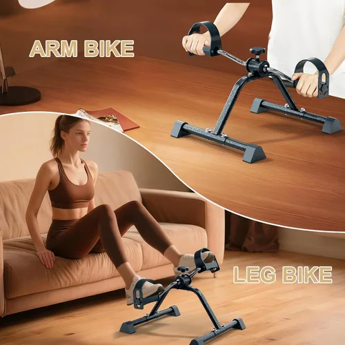 Vista 2 de Under Desk Elliptical & Mini Exercise Bike – Seated Leg Exerciser & Pedal Machine for Seniors Arm & Leg Workout, with Non-Slip Covers & Multiple